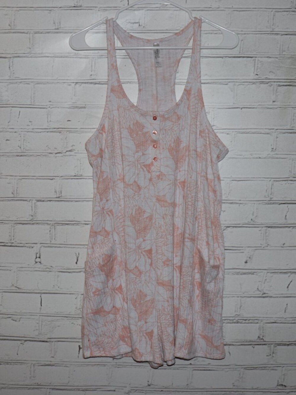 🌸 Tranquil & True Pajama Romper · Women’s Large · Floral Pink